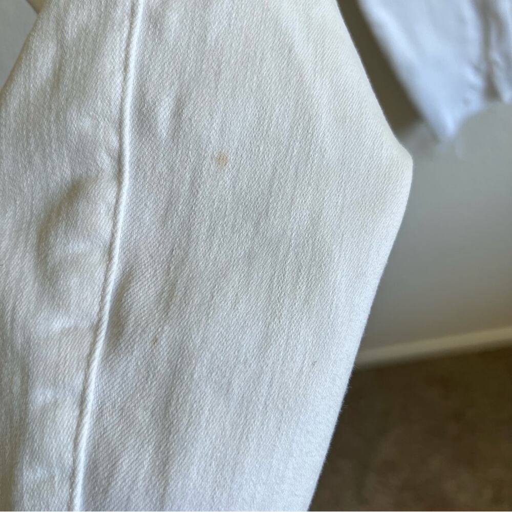 Good American Good Legs Crop Stretch Cascade Hem White - Picture 8 of 10